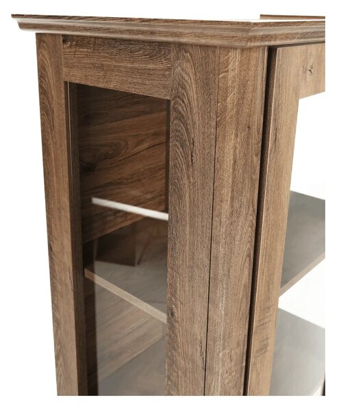 Vitrina VILAR DA4, stejar lefkas, DTD laminat, 75x42x196 cm