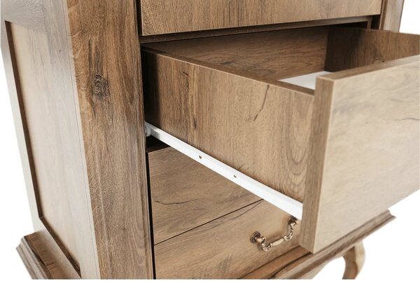 Vitrina VILAR DA4, stejar lefkas, DTD laminat, 75x42x196 cm