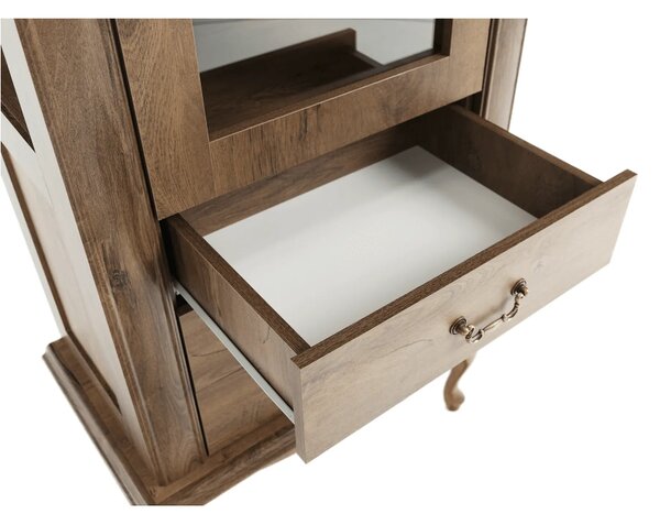 Vitrina VILAR DA4, stejar lefkas, DTD laminat, 75x42x196 cm