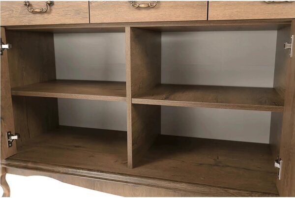 Comoda VILAR DA6, stejar lefkas, DTD laminat, 175x47x89 cm
