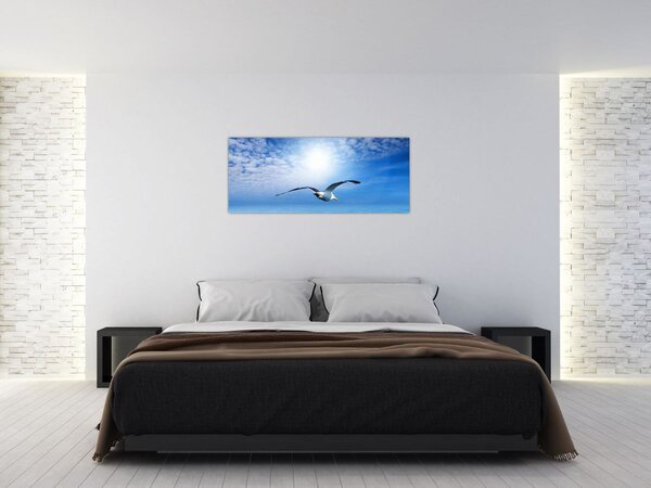 Tablou - Pescărușul peste mare (120x50 cm)