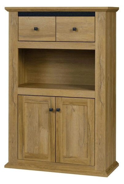 Comoda LEON MZ8, stejar grand, DTD laminat, 85x40x130 cm