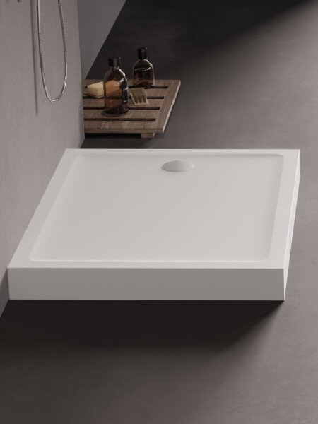 New Trendy Mild cădiță de duș dreptunghiulară 90x80 cm alb B-0611