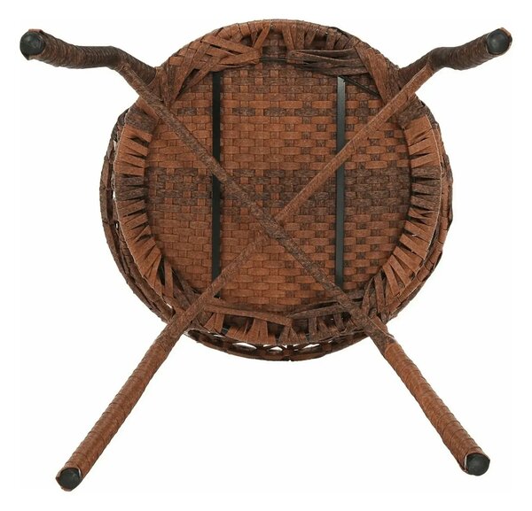 Set gradina JARUB, maro, ratan artificial/sticla securizata/metal, cu