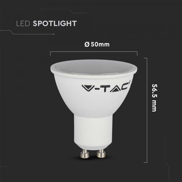 V-TAC bec cu led 1x4.5 W 6500 K GU10 211687