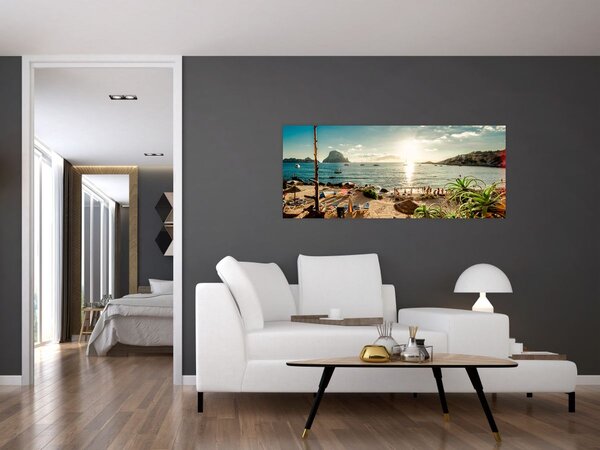 Tablou - Plajă cu oameni (120x50 cm)