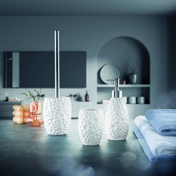 Kleine Wolke Moon perie de toaletă stativ alb-ceramică 8682100856