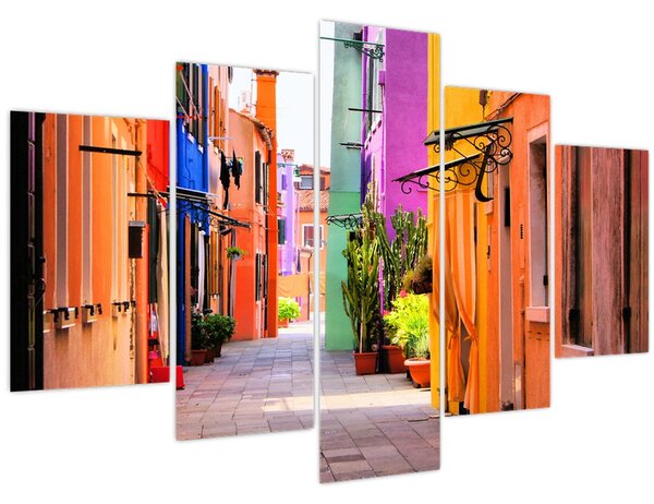 Tablou - Casa colorată în Burano, Veneția (150x105 cm)