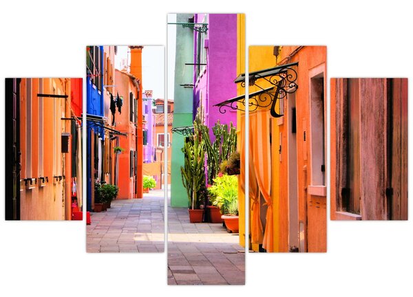 Tablou - Casa colorată în Burano, Veneția (150x105 cm)