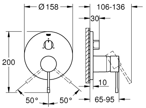 Grohe Essence baterie cadă-duș ascuns auriu 24092GL1