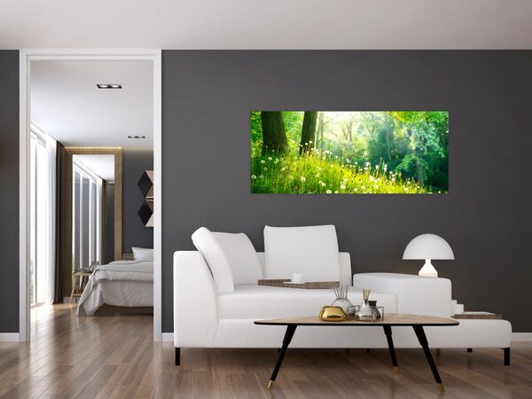 Tablou - Pajiște magică plină de păpădii (120x50 cm)