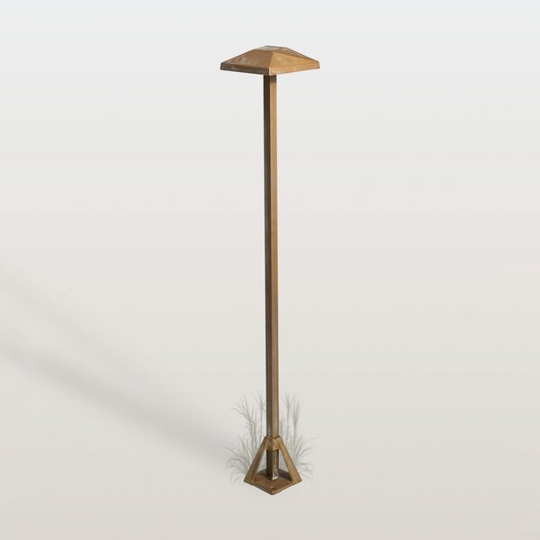 Moretti Luce Bornă luminoasă LED Aura Edge, înălțime 80 cm, alamă antică, IP65, Bronz / Alamă Veche, Alamă, Casă de țară / Rustic