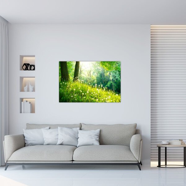 Tablou - Pajiște magică plină de păpădii (90x60 cm)