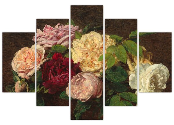 Tablou - Henri Fantin-Latour, Roses de Nice on a Table, reproducere (150x105 cm)