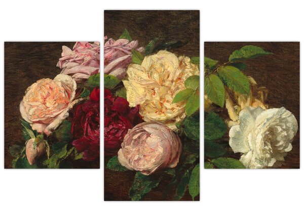 Tablou - Henri Fantin-Latour, Roses de Nice on a Table, reproducere (90x60 cm)