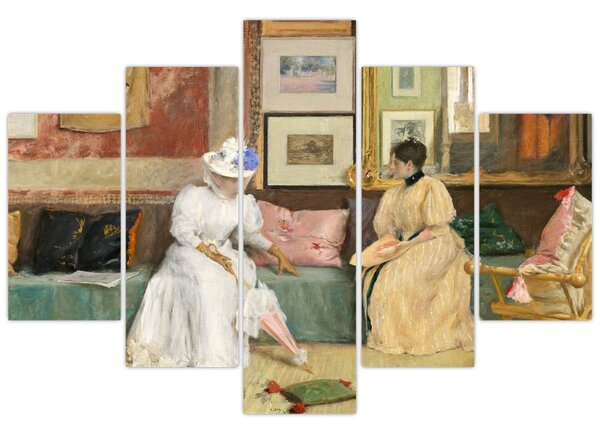 Tablou - William Merritt Chase, A Friendly Call, reproducere (150x105 cm)