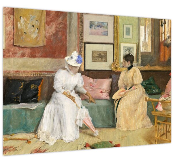 Tablou - William Merritt Chase, A Friendly Call, reproducere (70x50 cm)