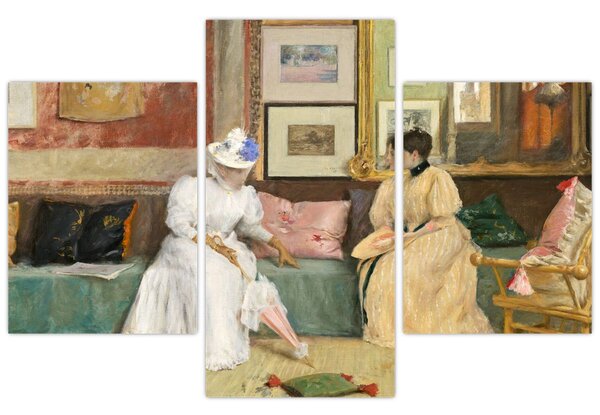 Tablou - William Merritt Chase, A Friendly Call, reproducere (90x60 cm)