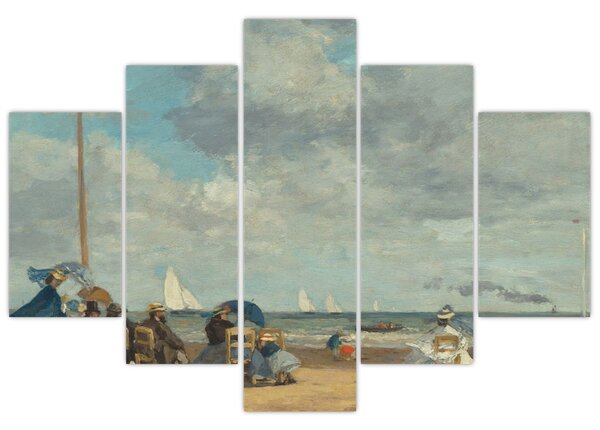 Tablou - Eugène Boudin, Beach at Trouville, reproducere (150x105 cm)