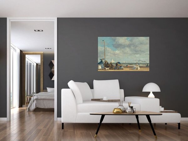Tablou - Eugène Boudin, Beach at Trouville, reproducere (90x60 cm)