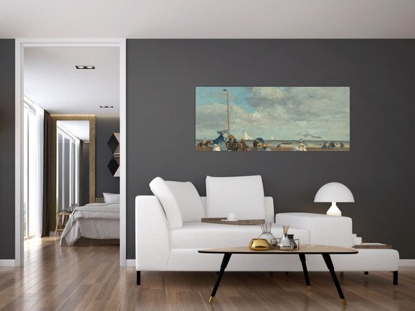 Tablou - Eugène Boudin, Beach at Trouville, reproducere (120x50 cm)