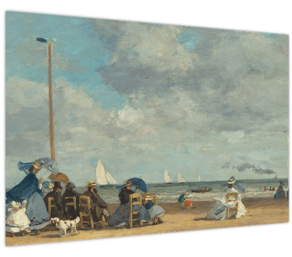Tablou - Eugène Boudin, Beach at Trouville, reproducere (90x60 cm)