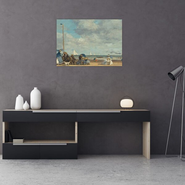 Tablou - Eugène Boudin, Beach at Trouville, reproducere (70x50 cm)