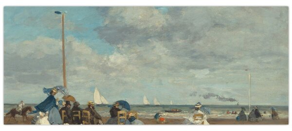 Tablou - Eugène Boudin, Beach at Trouville, reproducere (120x50 cm)