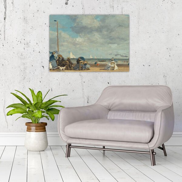 Tablou - Eugène Boudin, Beach at Trouville, reproducere (70x50 cm)