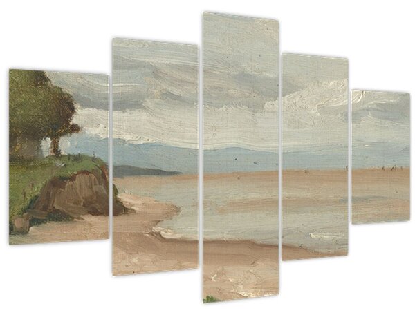 Tablou - Jean-Baptiste-Camille Corot, Beach Near Etretat, reproducere (150x105 cm)