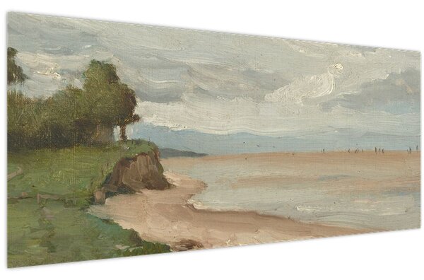 Tablou - Jean-Baptiste-Camille Corot, Beach Near Etretat, reproducere (120x50 cm)