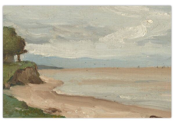 Tablou - Jean-Baptiste-Camille Corot, Beach Near Etretat, reproducere (90x60 cm)