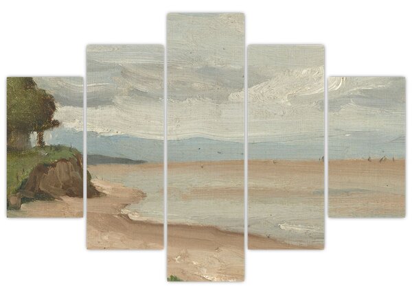 Tablou - Jean-Baptiste-Camille Corot, Beach Near Etretat, reproducere (150x105 cm)