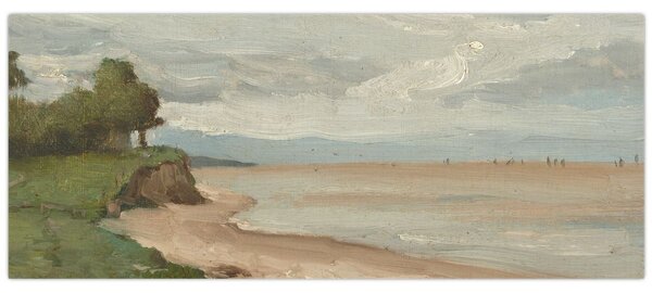 Tablou - Jean-Baptiste-Camille Corot, Beach Near Etretat, reproducere (120x50 cm)