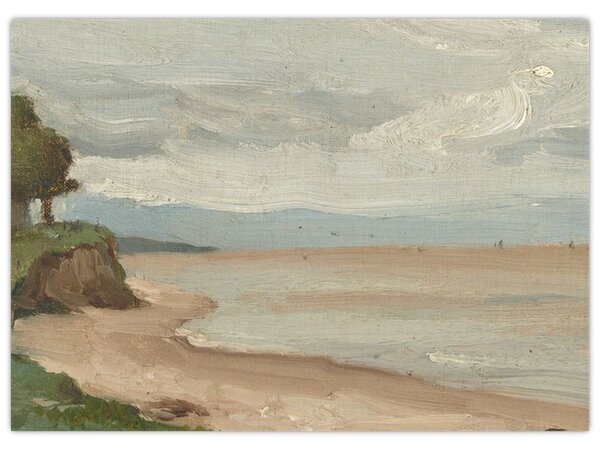 Tablou - Jean-Baptiste-Camille Corot, Beach Near Etretat, reproducere (70x50 cm)