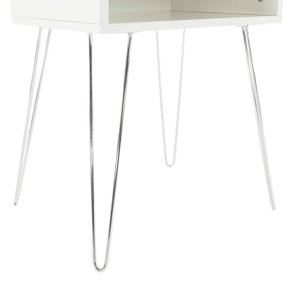 Noptiera LAMEJ, alb, metal, 45x34x58 cm