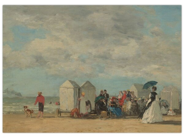 Tablou - Eugène Boudin, Beach Scene, reproducere (70x50 cm)