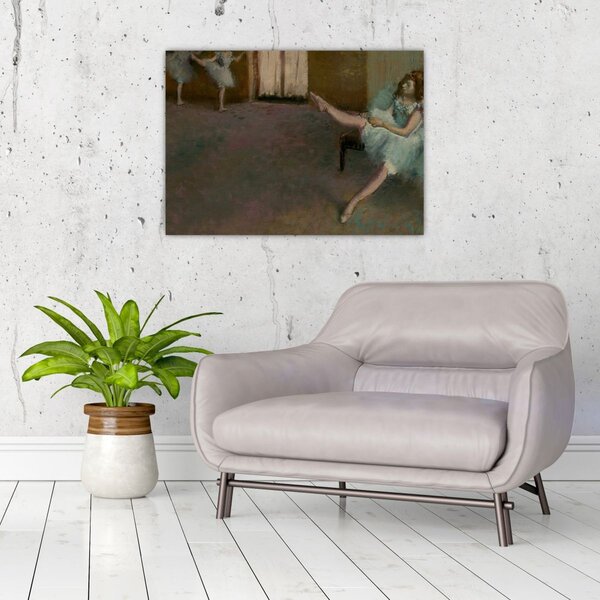 Tablou pe sticlă - Edgar Degas, Before the Ballet, reproducere (70x50 cm)