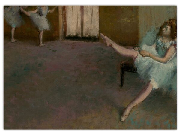 Tablou pe sticlă - Edgar Degas, Before the Ballet, reproducere (70x50 cm)