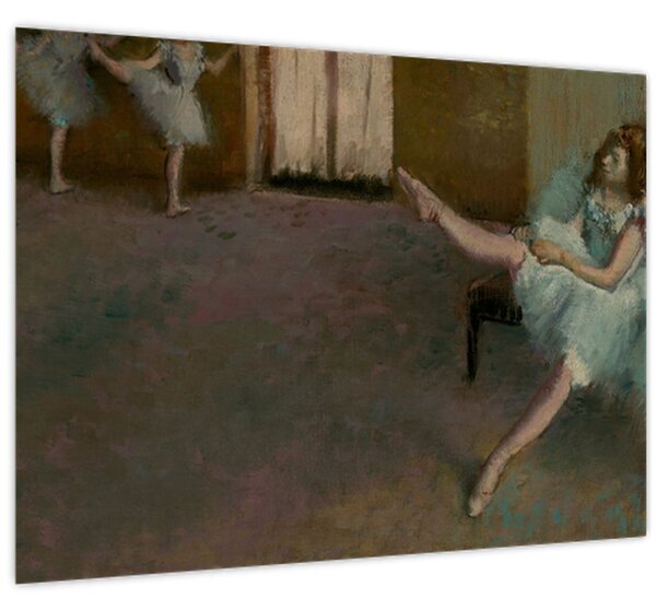 Tablou pe sticlă - Edgar Degas, Before the Ballet, reproducere (70x50 cm)