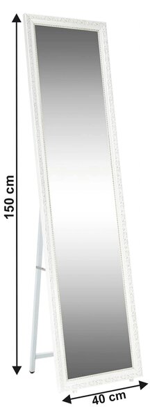 Oglinda LAVAL, alb/auriu, metal/lemn, 40x150 cm