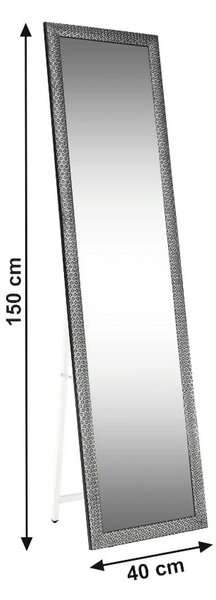 Oglinda LAVAL, negru, metal/lemn, 40x150 cm