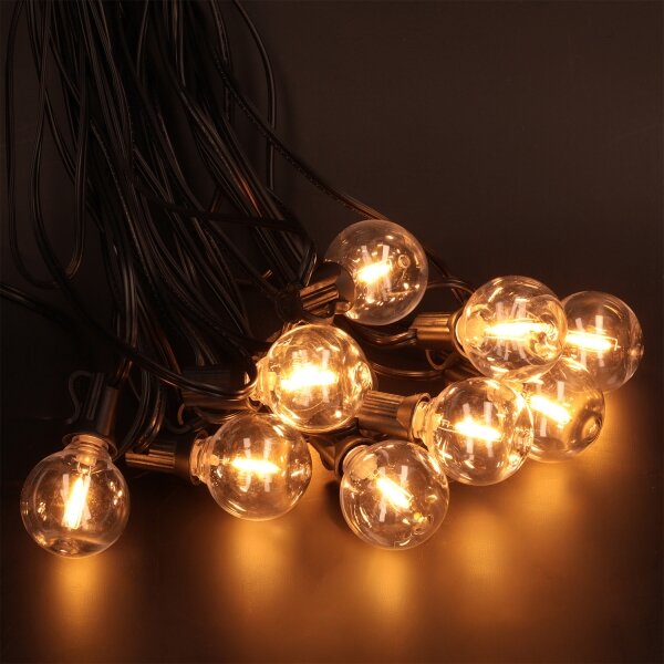 Brilagi - Ghirlandă LED decorativă pentru exterior, 25 x E12, 20 m, negru, IP44, alb cald