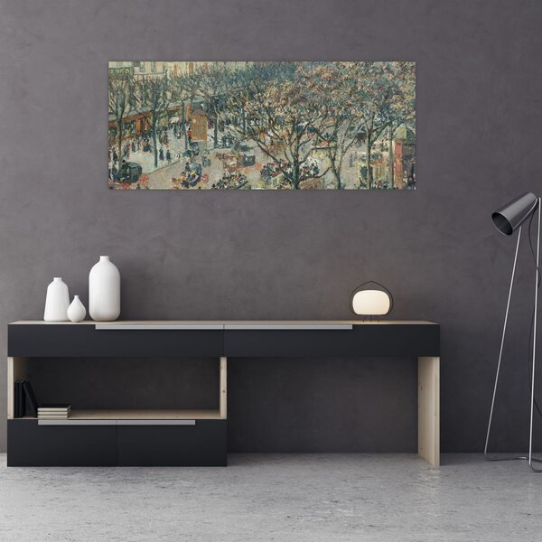 Tablou - Camille Pissarro, Boulevard des Italiens, Morning, Sunlight, reproducere (120x50 cm)