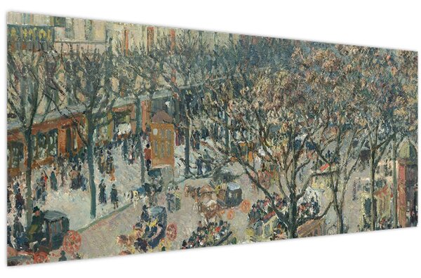 Tablou - Camille Pissarro, Boulevard des Italiens, Morning, Sunlight, reproducere (120x50 cm)