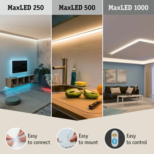 Bandă dimabilă pentru baie LED/10W IP44 Paulmann 70623 MAXLED 1,5 m 2700-6500K 230V + telecomandă
