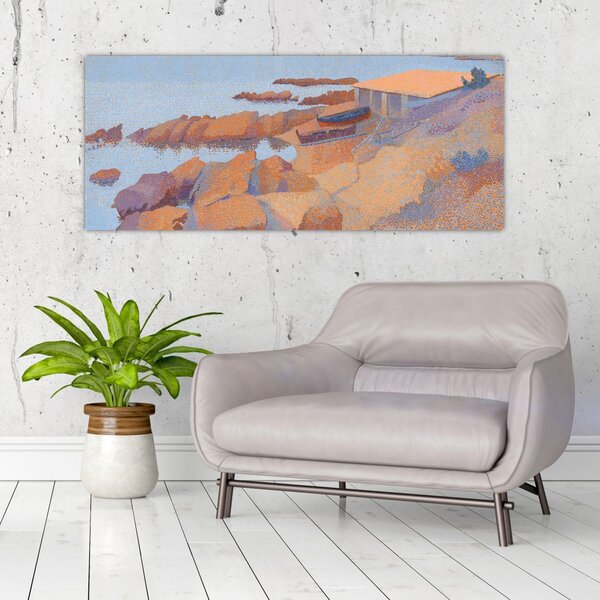 Tablou - Henri Edmond Cross, Calanque des Antibois, reproducere (120x50 cm)