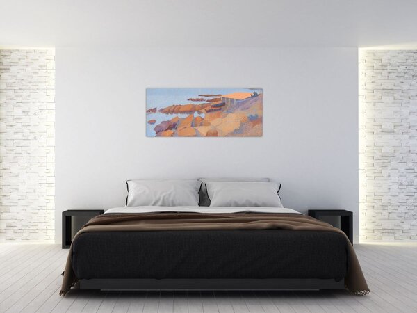 Tablou - Henri Edmond Cross, Calanque des Antibois, reproducere (120x50 cm)