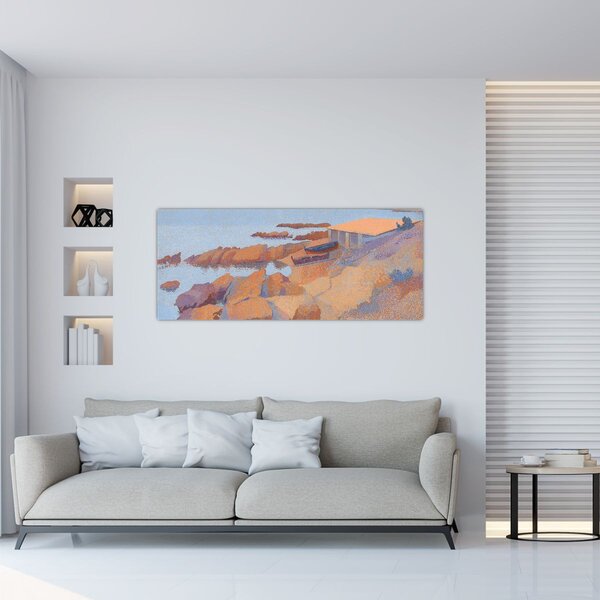 Tablou - Henri Edmond Cross, Calanque des Antibois, reproducere (120x50 cm)