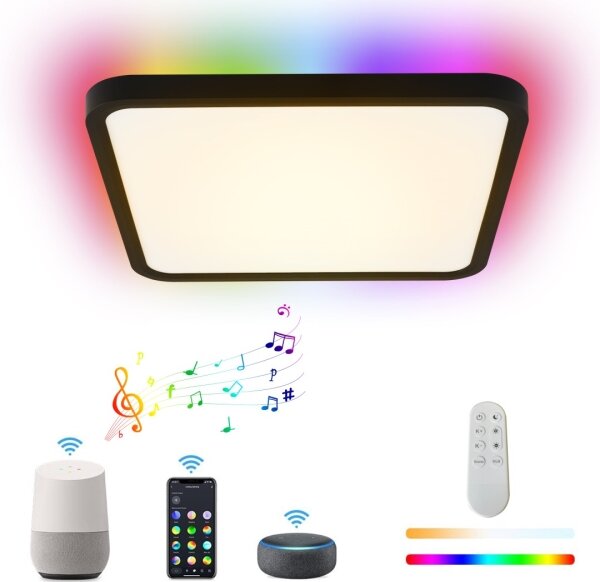 Immax NEO 07167-B40-LED RGBCCT Lampă dimabilă 50W/230V Wi-Fi Tuya negru+DO